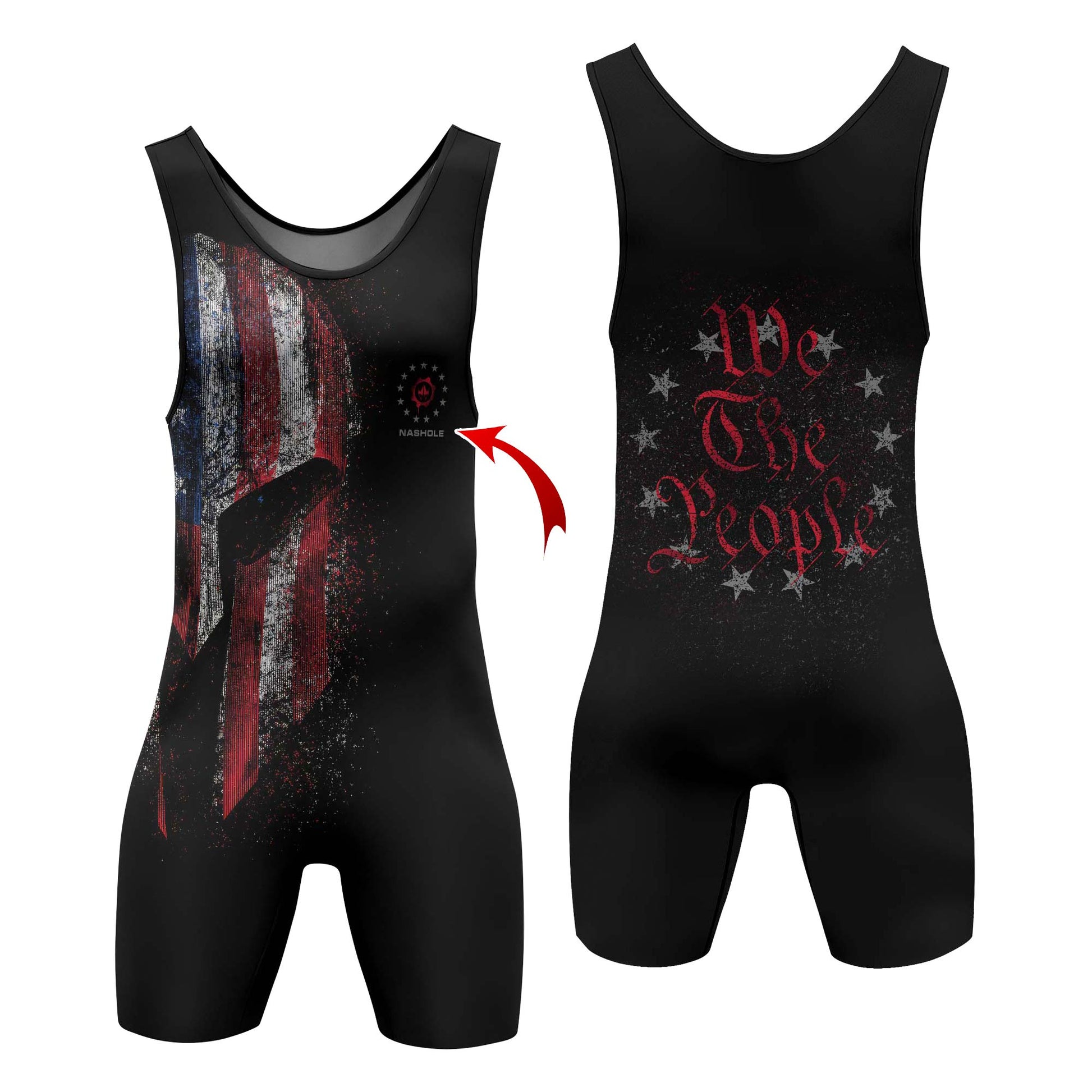 Personalized American Jiu Jitsu Grunge Wrestling Singlets