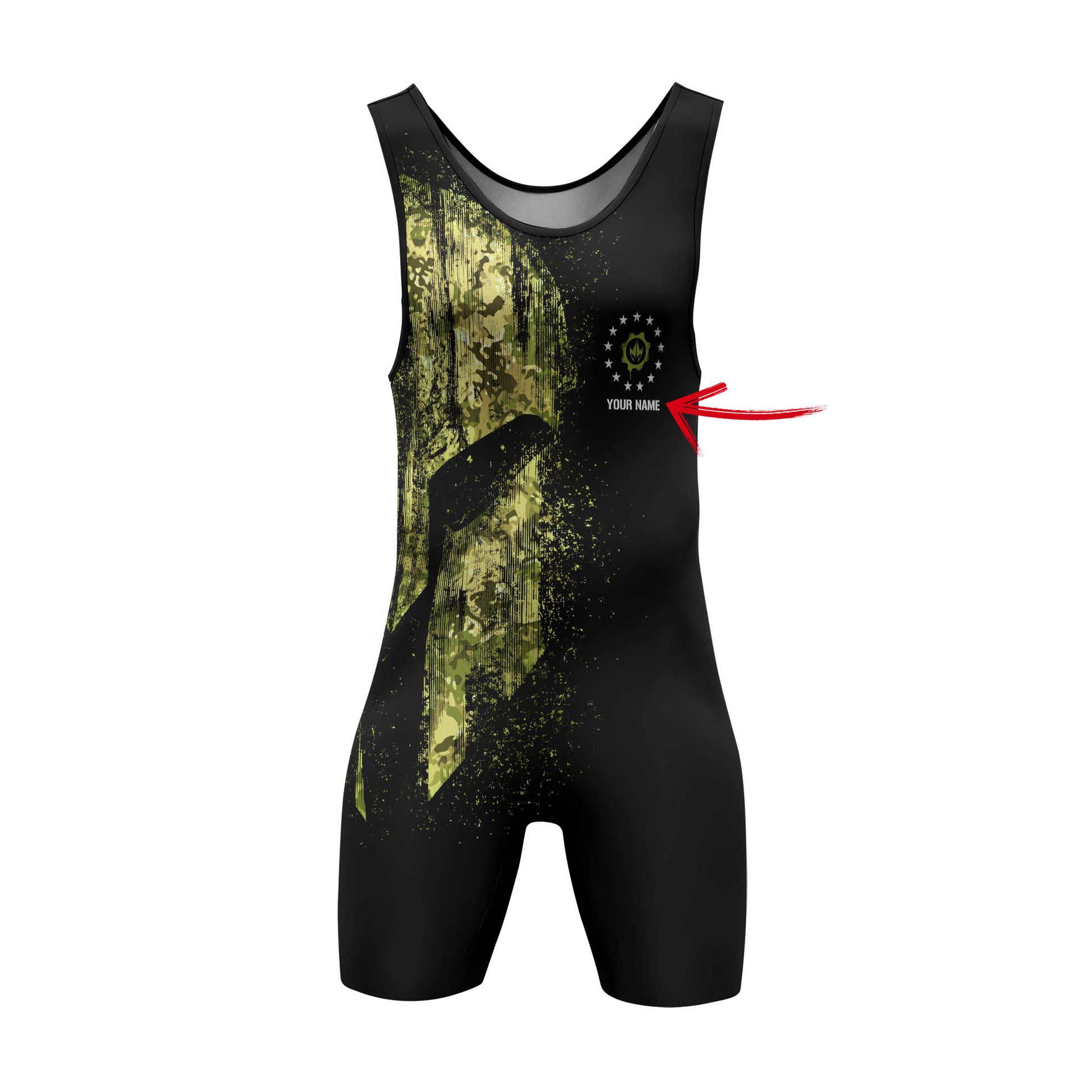 Personalized American Jiu Jitsu Grunge Wrestling Singlets