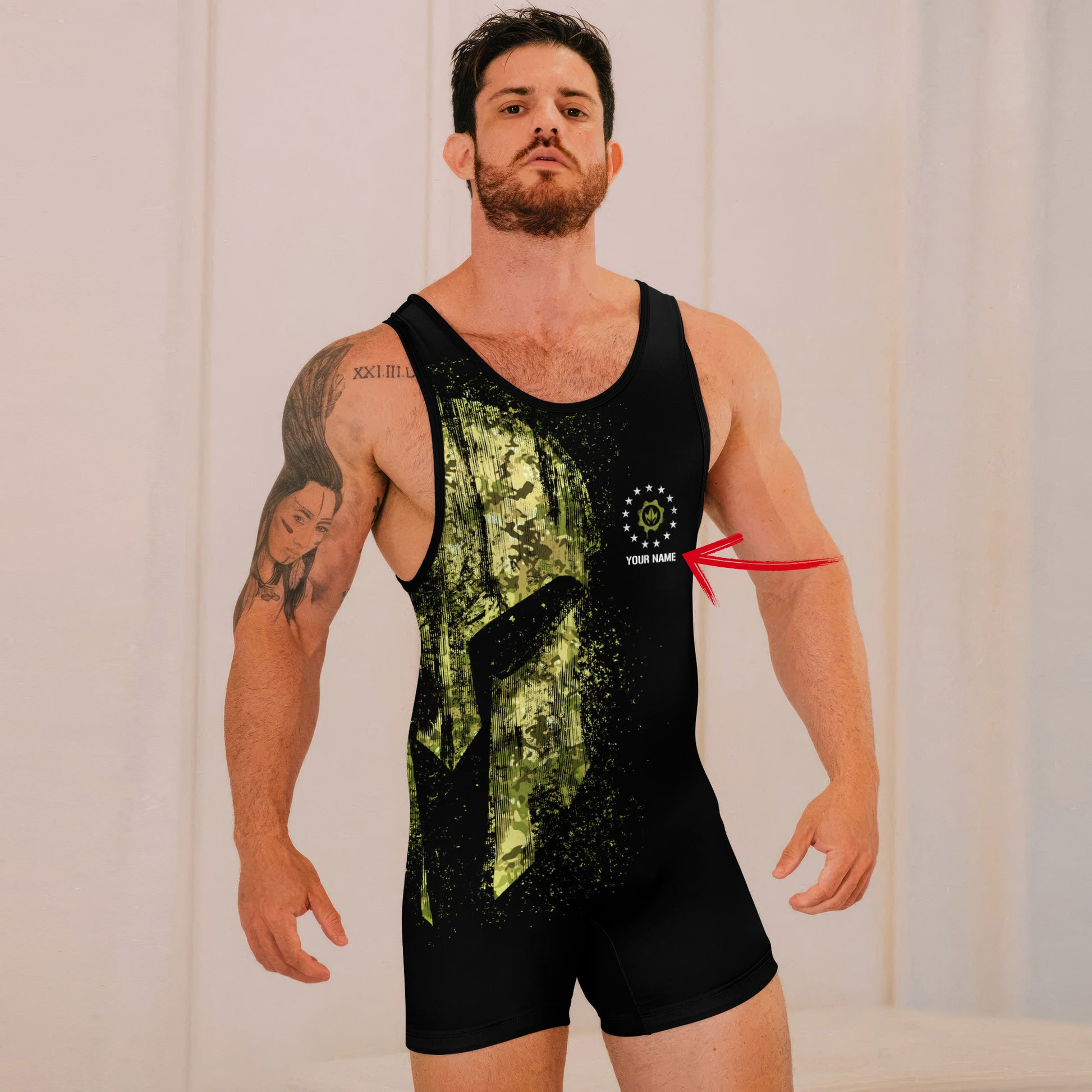 Personalized American Jiu Jitsu Grunge Wrestling Singlets