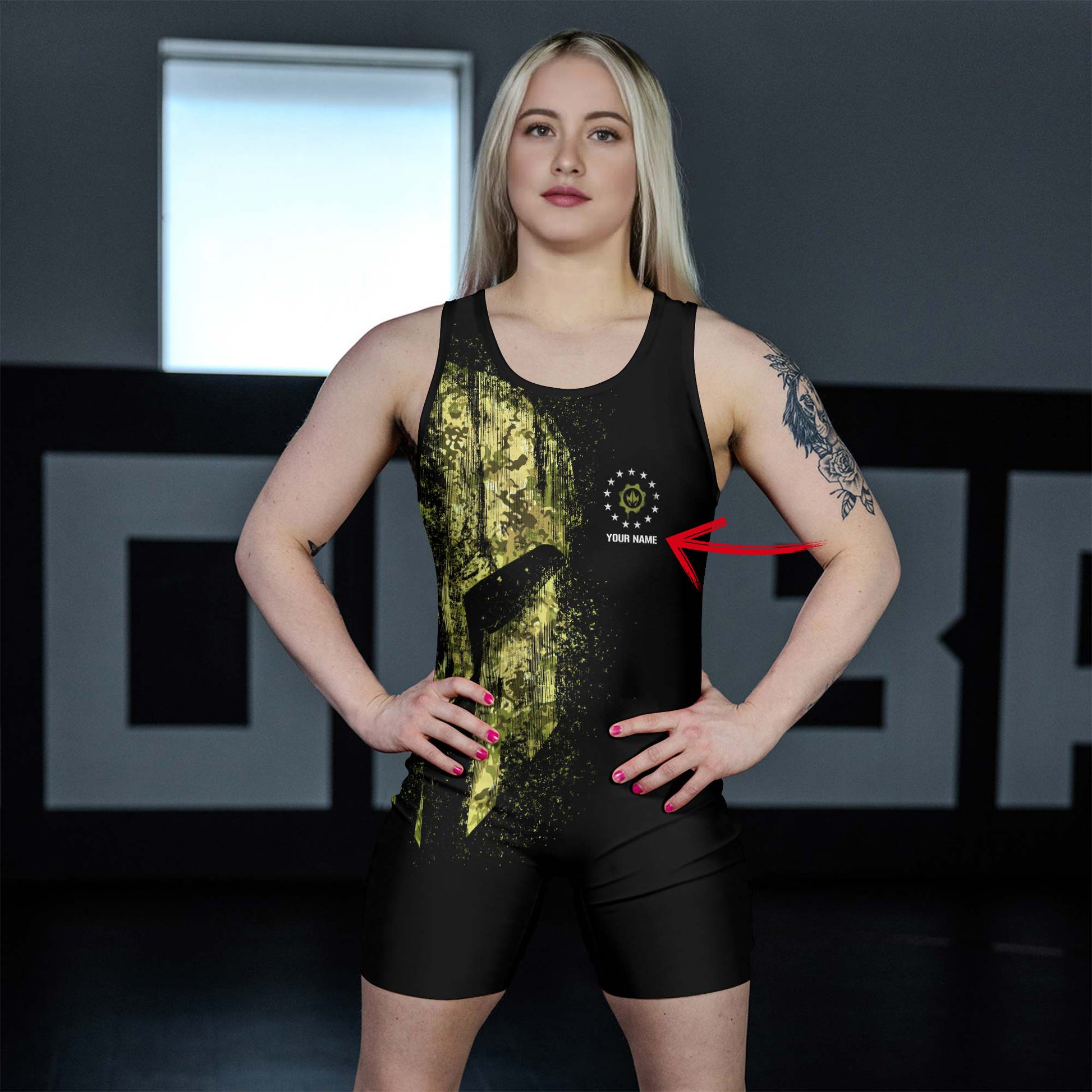 Personalized American Jiu Jitsu Grunge Wrestling Singlets