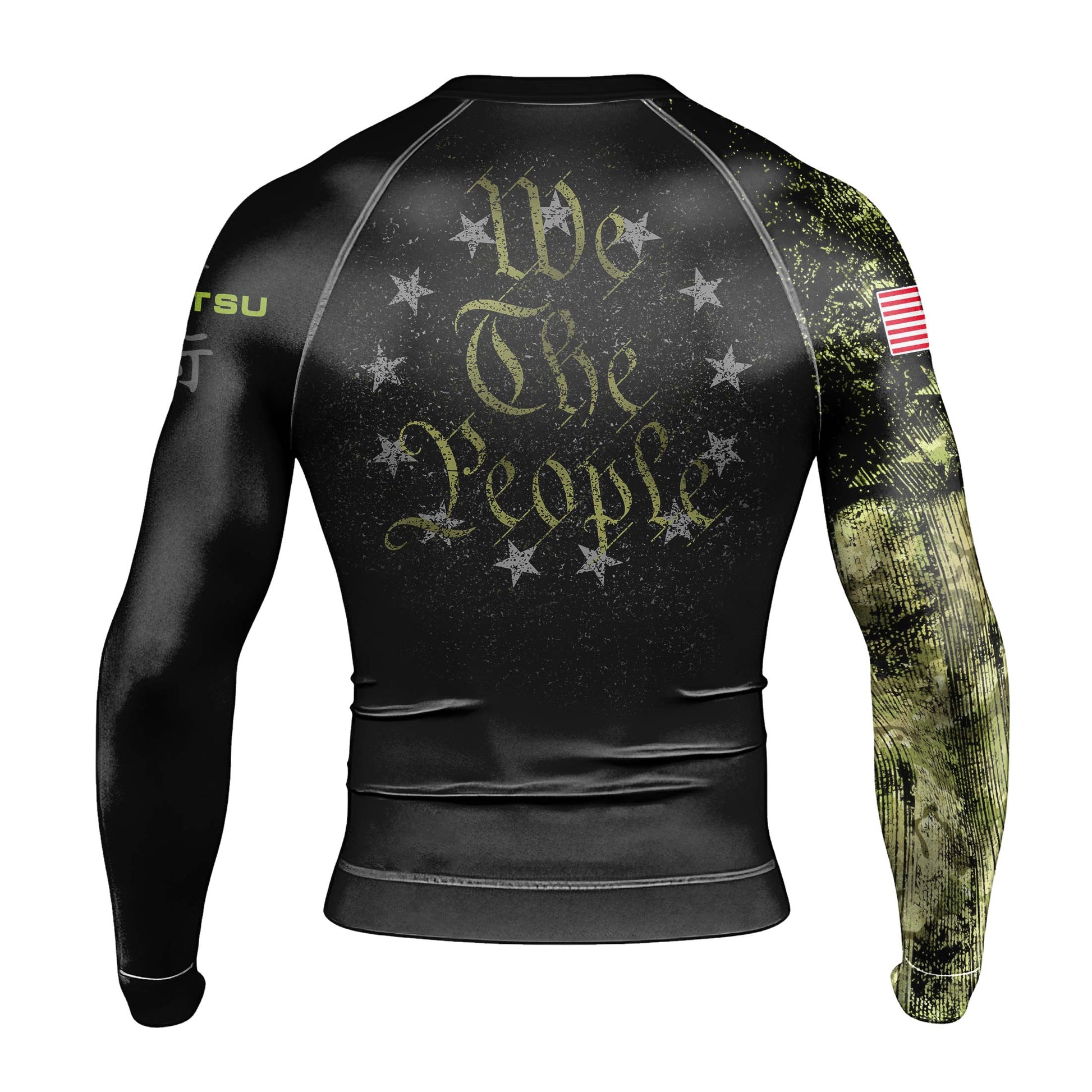 Personalized American Jiu Jitsu Men's Long Sleeve Rash Guard
