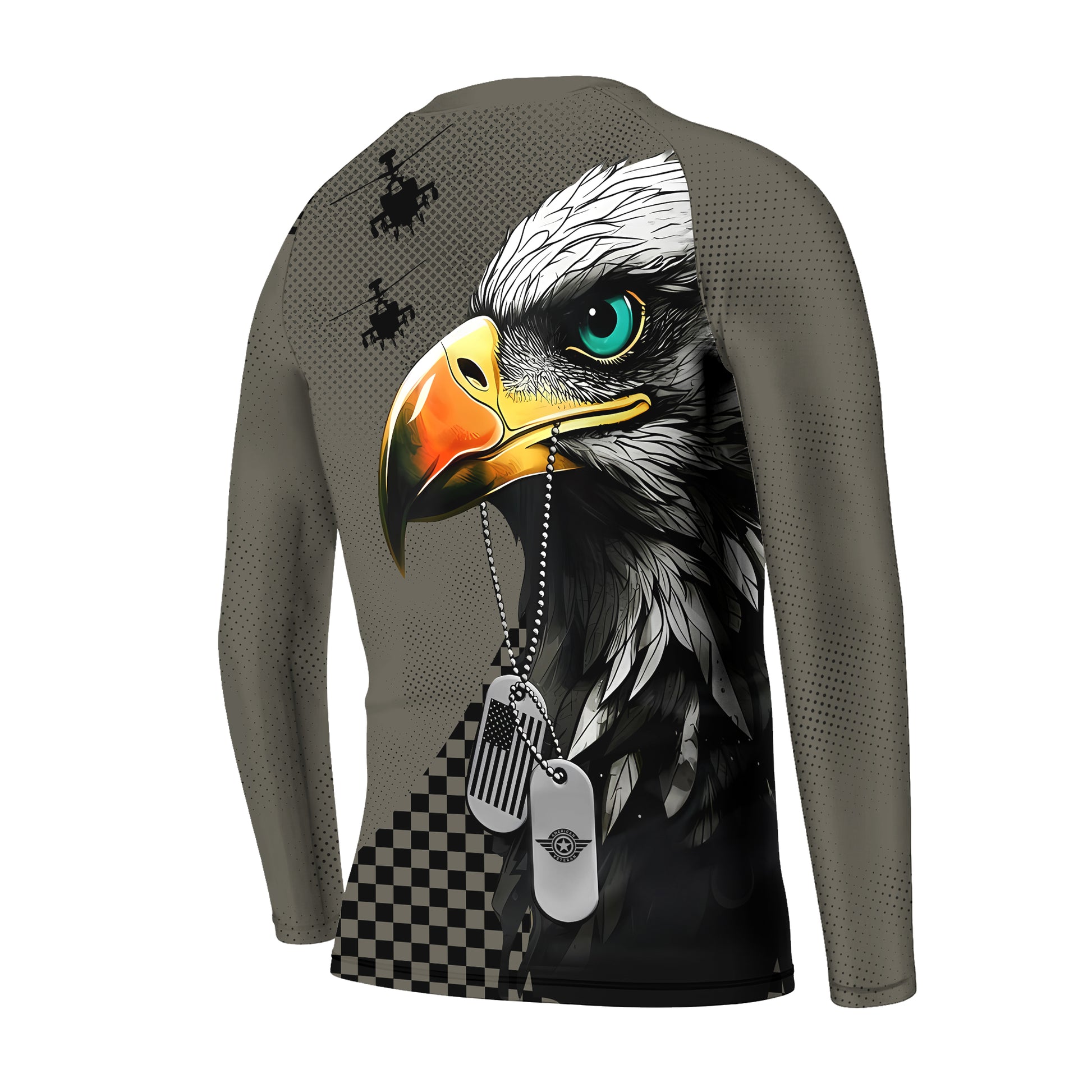 Personalized American Veteran Military Kids Rash Guard