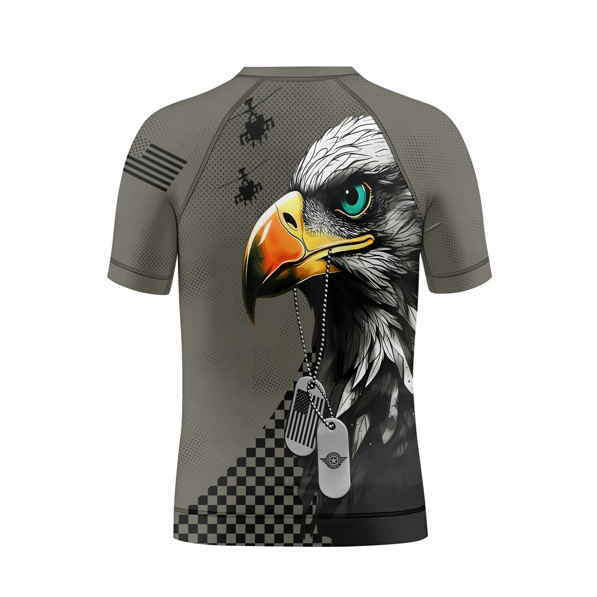 Personalized American Veteran Military Kids Rash Guard
