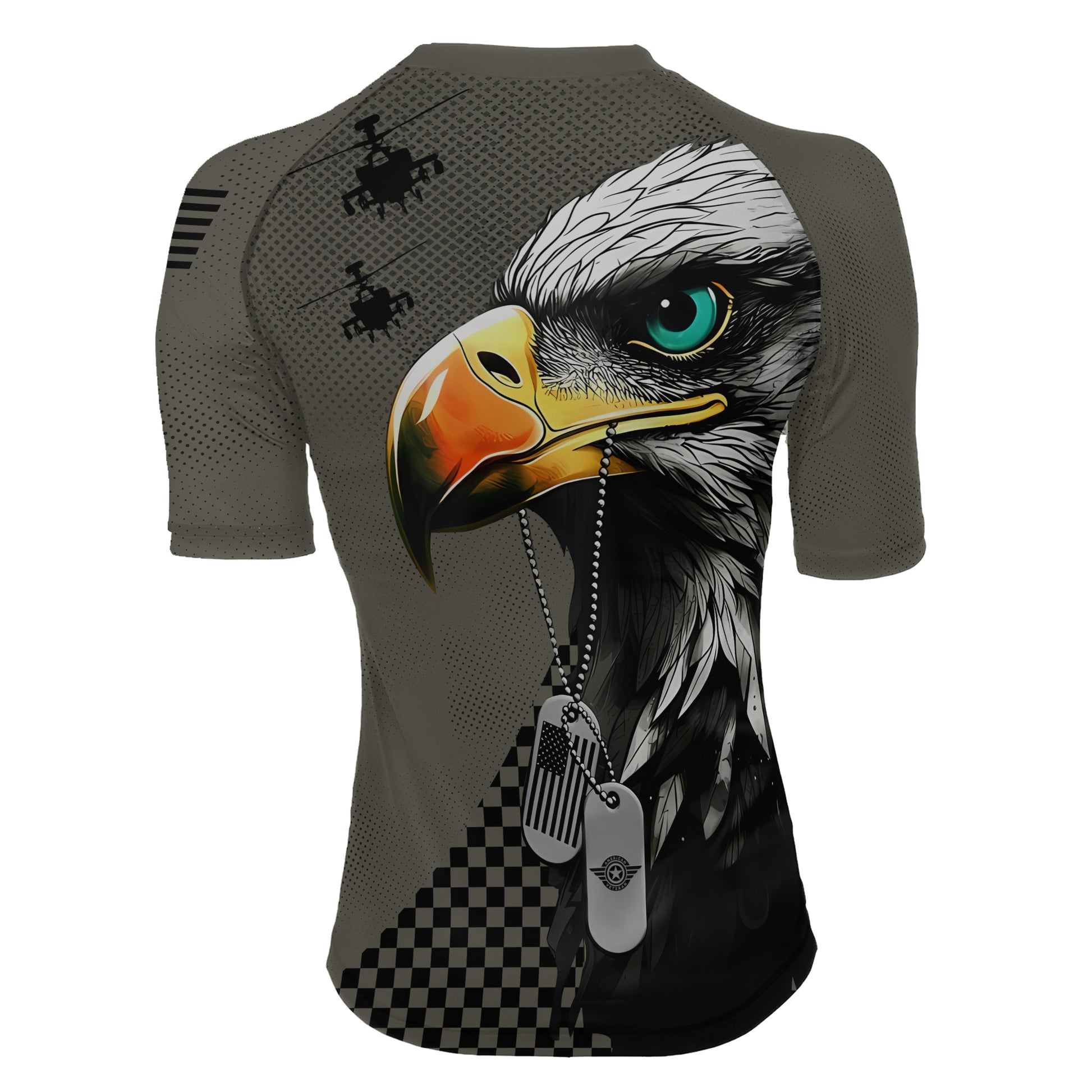 Personalized American Veteran Military Women's Short Sleeve Rash Guard