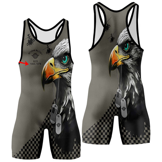 Personalized American Veteran Military Wrestling Singlets