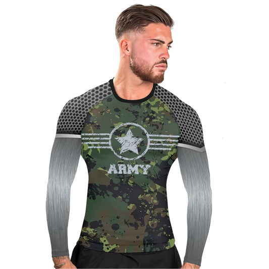 Personalized Jungle Army Men's Long Sleeve Rash Guard - BattleFitGear