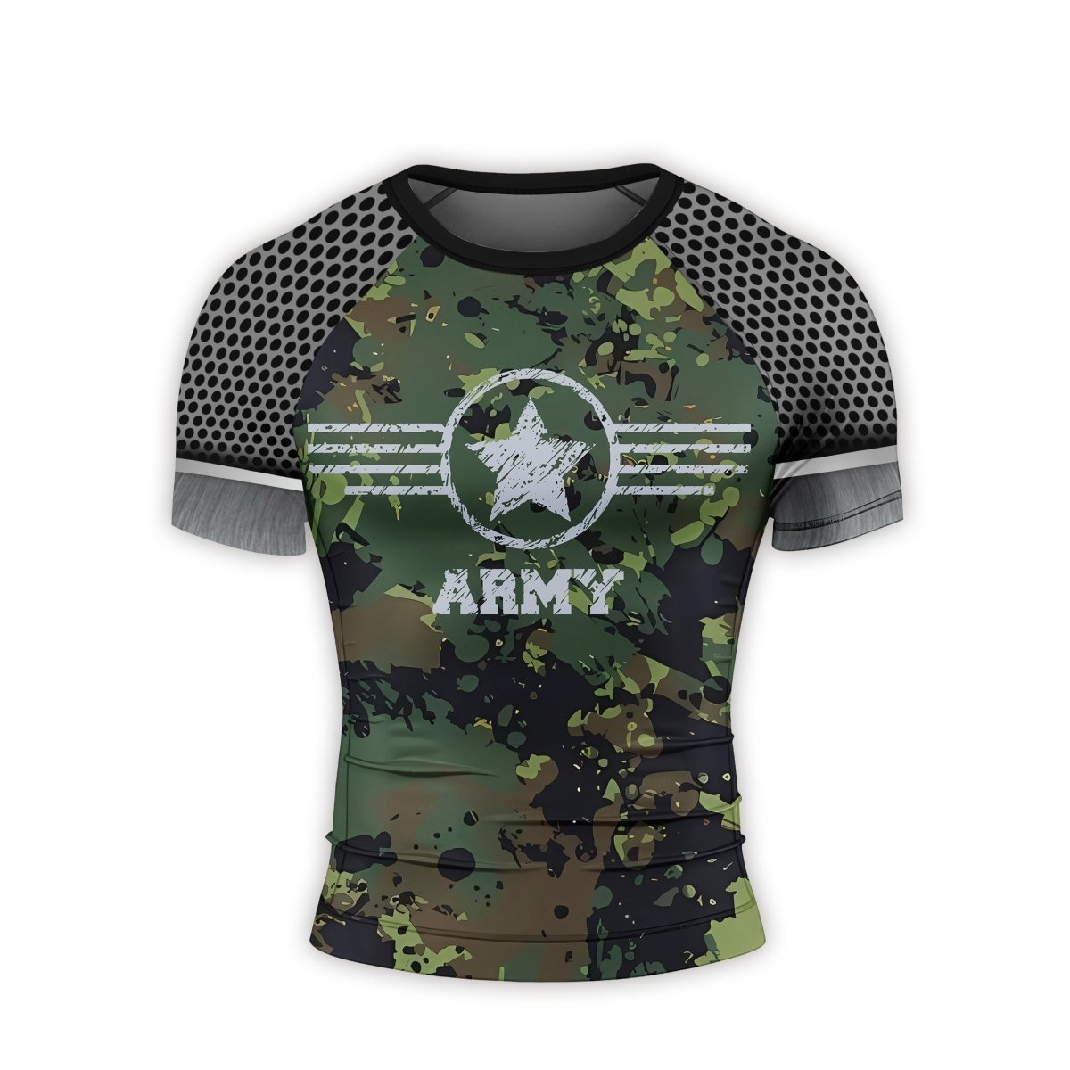 Personalized Jungle Army Men's Short Sleeve Rash Guard - BattleFitGear