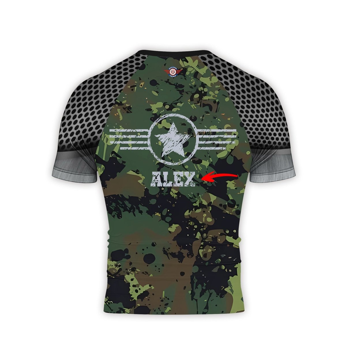 Personalized Jungle Army Men's Short Sleeve Rash Guard - BattleFitGear