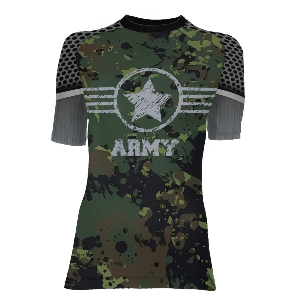 Personalized Jungle Army Women's Short Sleeve Rash Guard - BattleFitGear