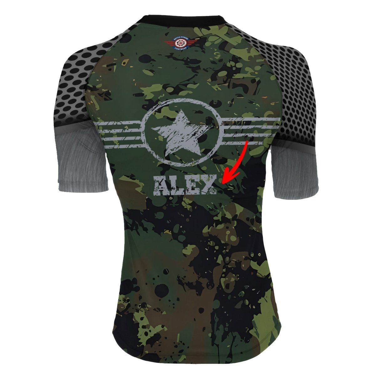 Personalized Jungle Army Women's Short Sleeve Rash Guard - BattleFitGear