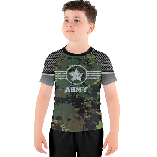 Personalized Jungle Army Kids Rash Guard