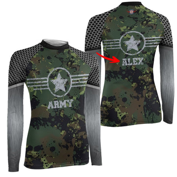 Personalized Jungle Army Women's Long Sleeve Rash Guard - BattleFitGear