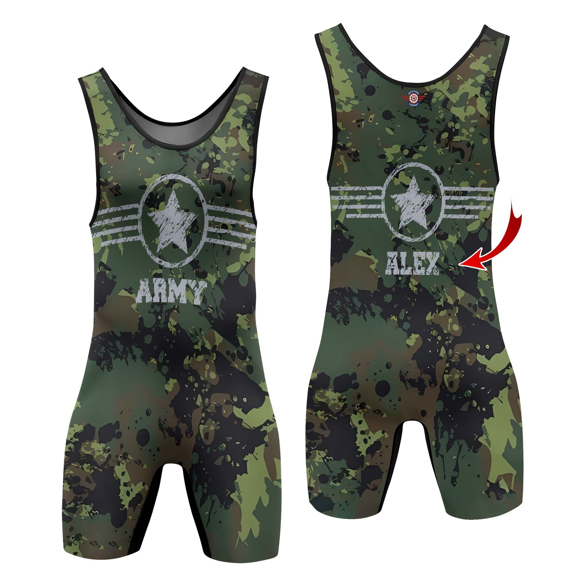 Personalized Jungle Army Wrestling Singlets
