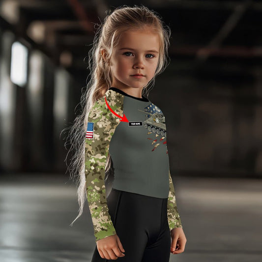 Personalized M18 Hellcat Tank Kids Rash Guard - BattleFitGear