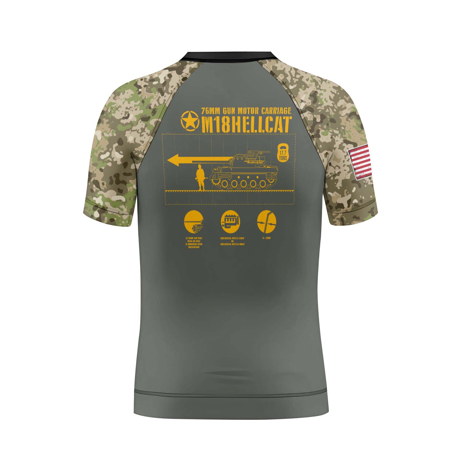 Personalized M18 Hellcat Tank Kids Rash Guard - BattleFitGear