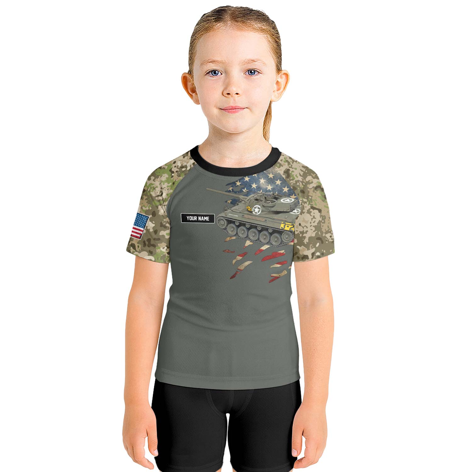 Personalized M18 Hellcat Tank Kids Rash Guard - BattleFitGear