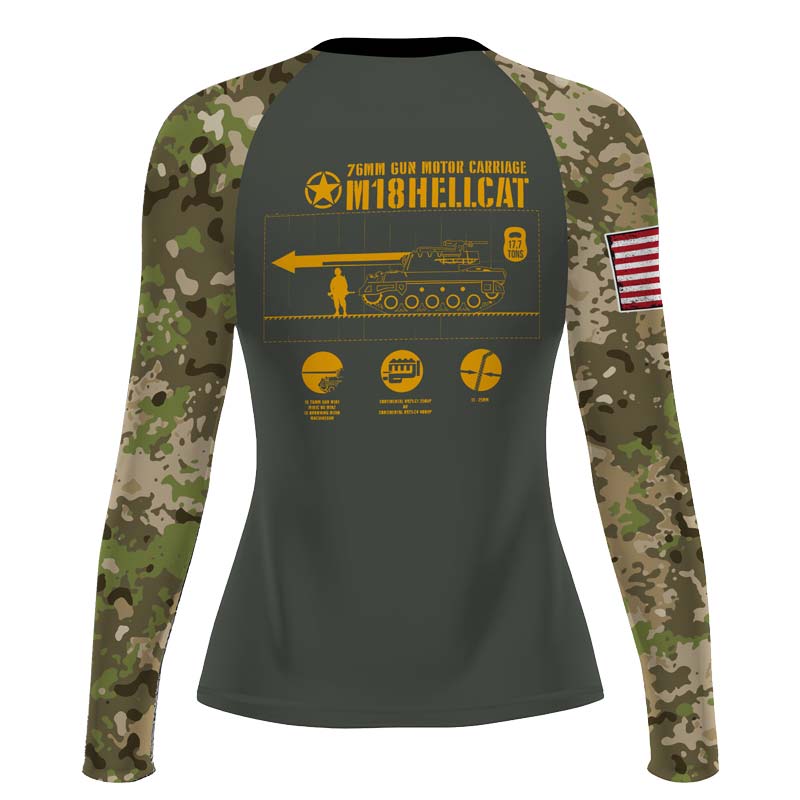 Personalized M18 Hellcat Tank Women's Long Sleeve Rash Guard - BattleFitGear