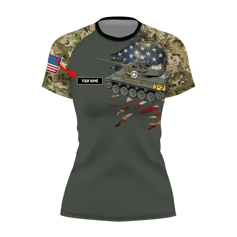 Personalized M18 Hellcat Tank Women's Short Sleeve Rash Guard - BattleFitGear