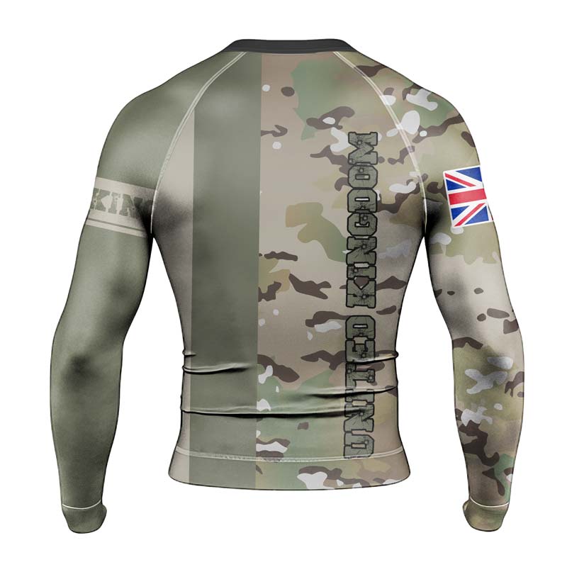 Personalized UK Coat of Arms Men's Long Sleeve Rash Guard - BattleFitGear