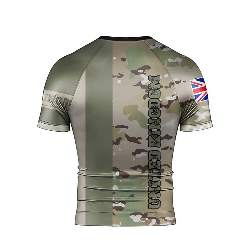 Personalized UK Coat of Arms Men's Short Sleeve Rash Guard - BattleFitGear