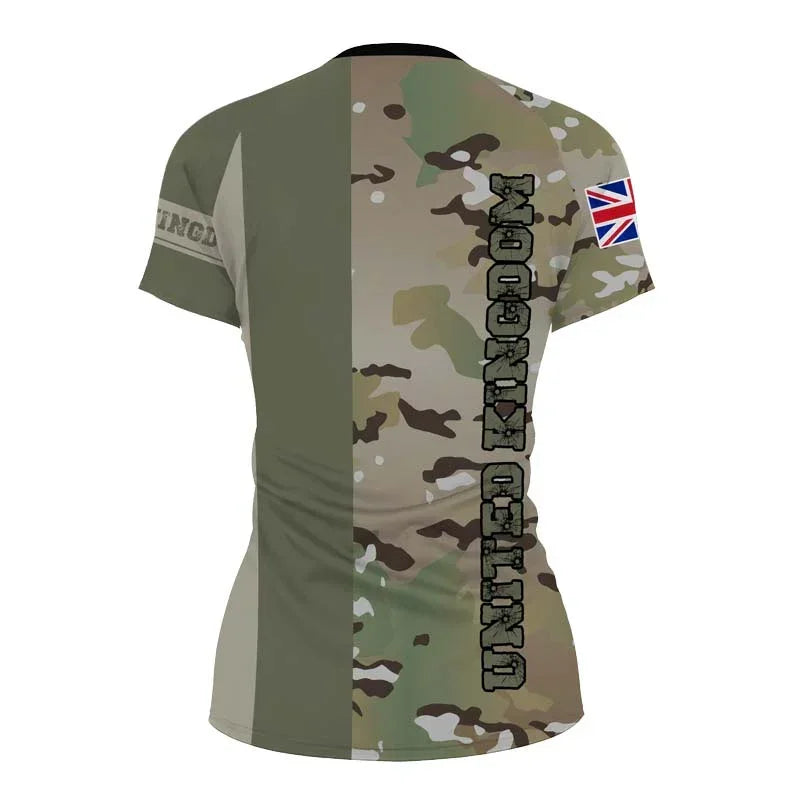 Great Britain Rash Guard Personalized UK Coat of Arms Women's Short Sleeve Rash Guard