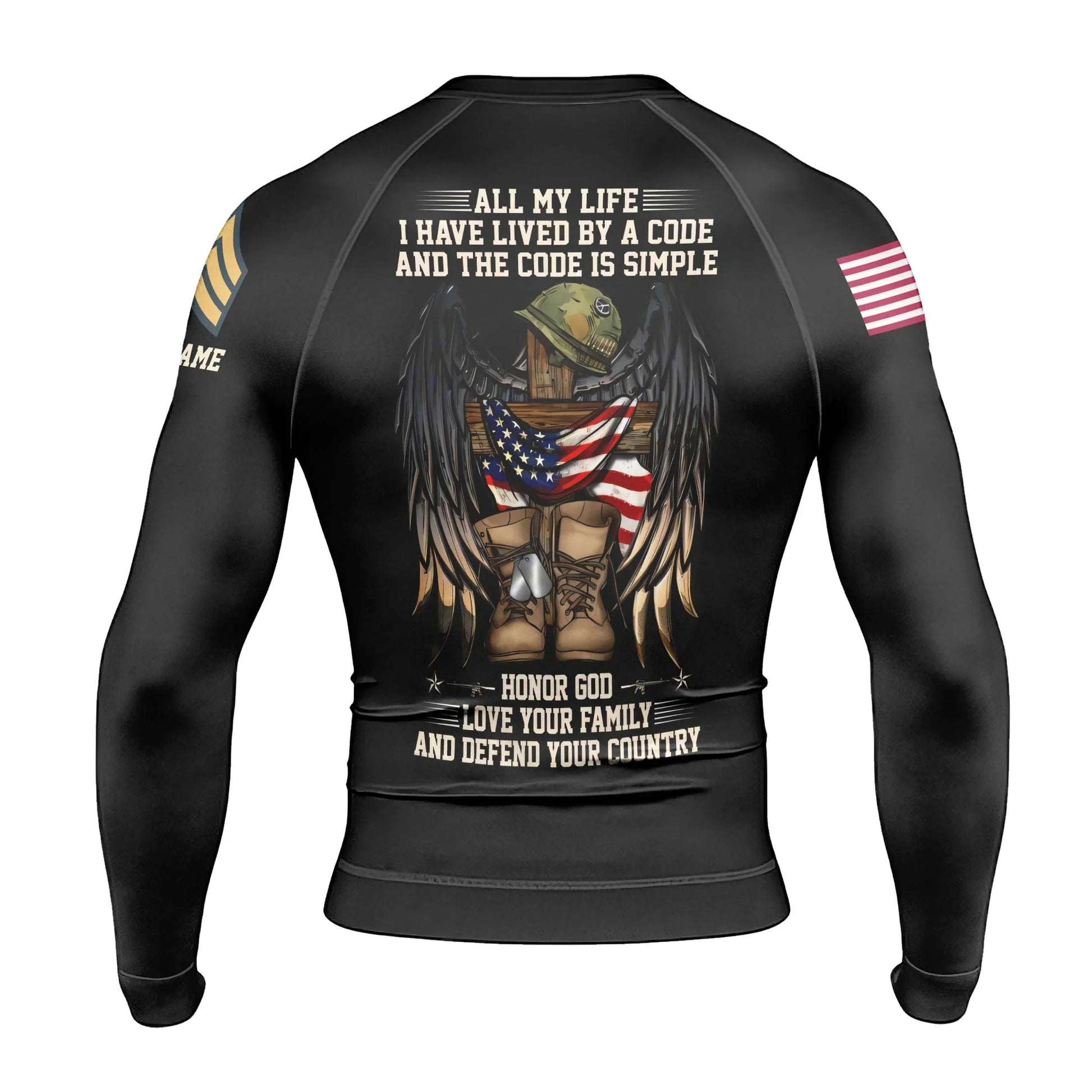 Personalized US Army Men's Long Sleeve Rash Guard