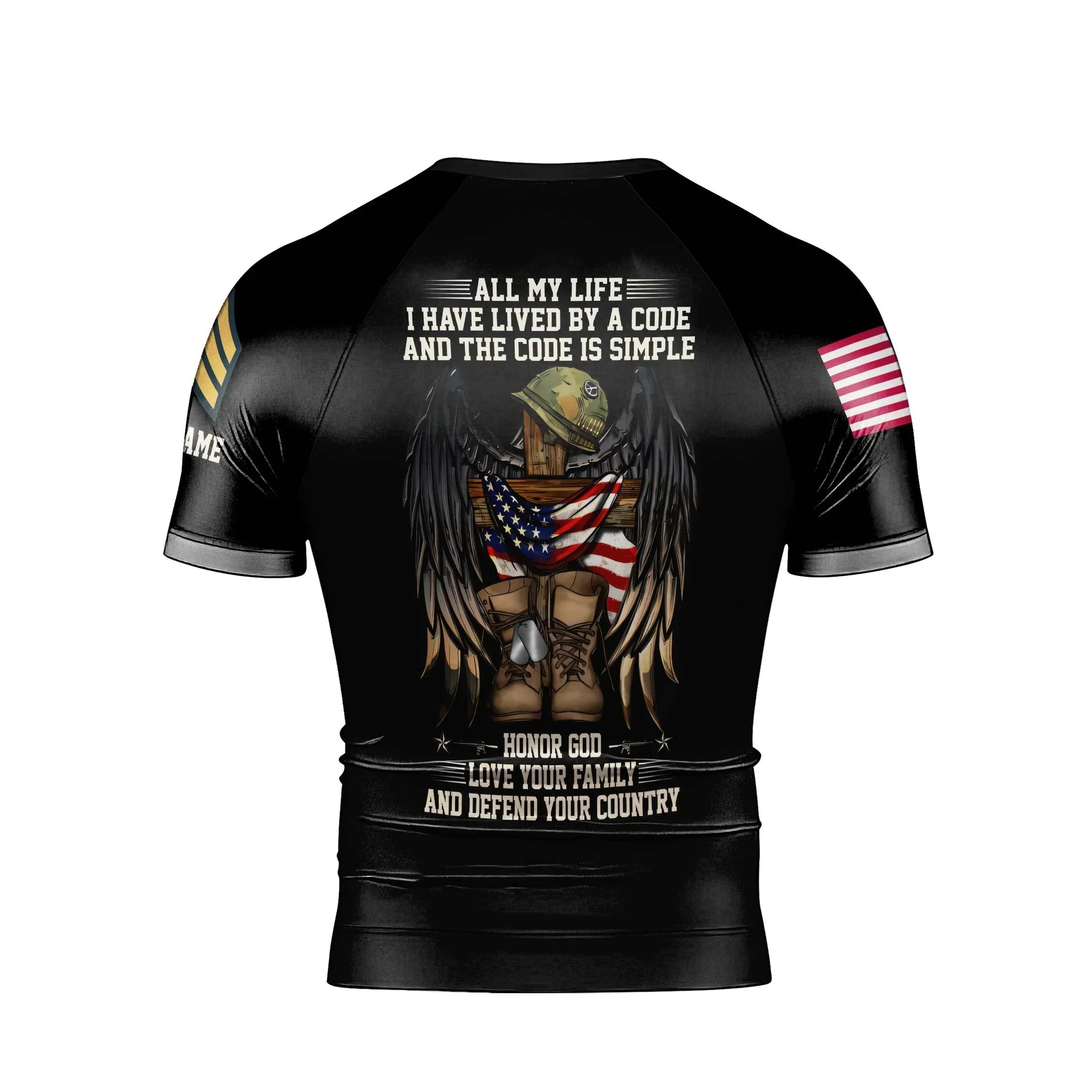 Personalized US Army Men's Short Sleeve Rash Guard