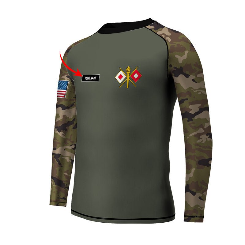 Personalized US Army Signal Corps Kids Rash Guard - BattleFitGear