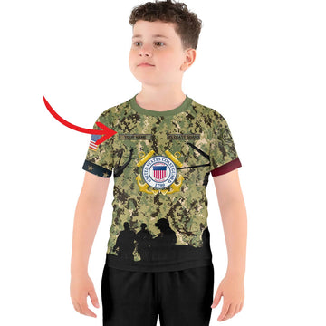 Personalized US Coast Guard Kids Rash Guard