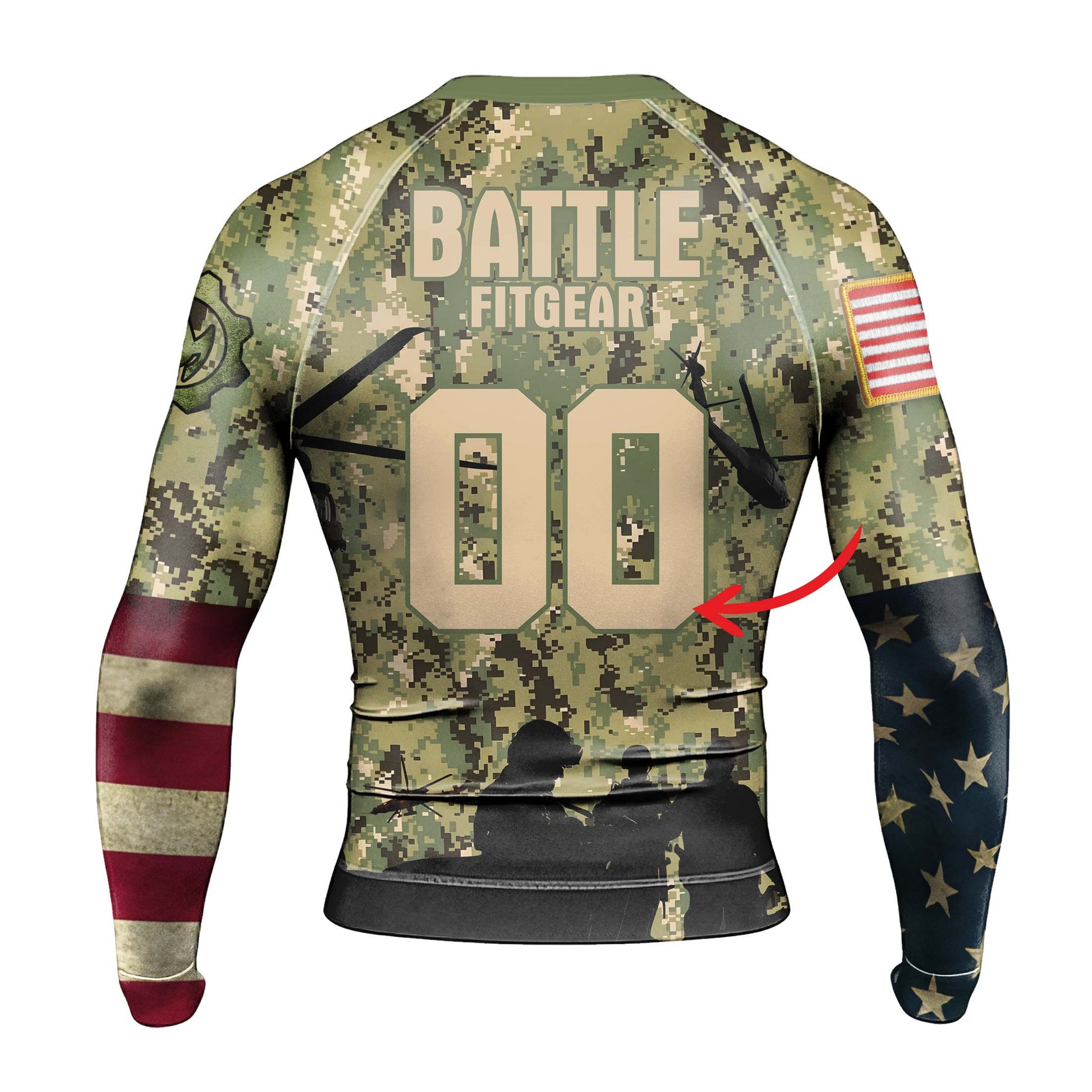Personalized US Coast Guard Men's Long Sleeve Rash Guard