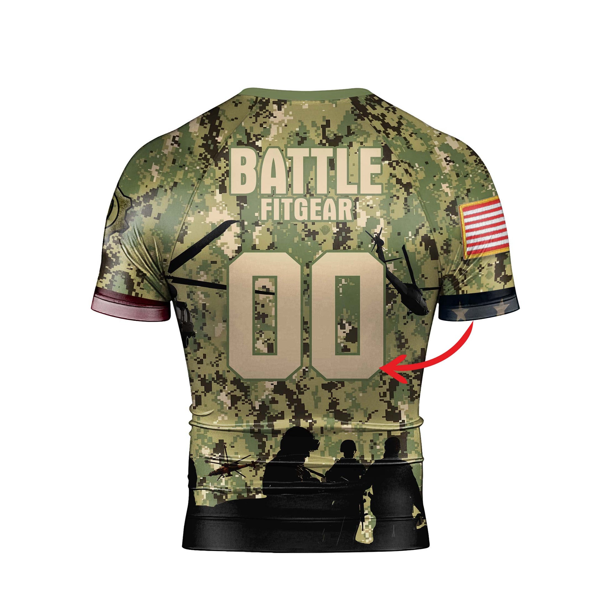 Personalized US Coast Guard Men's Short Sleeve Rash Guard