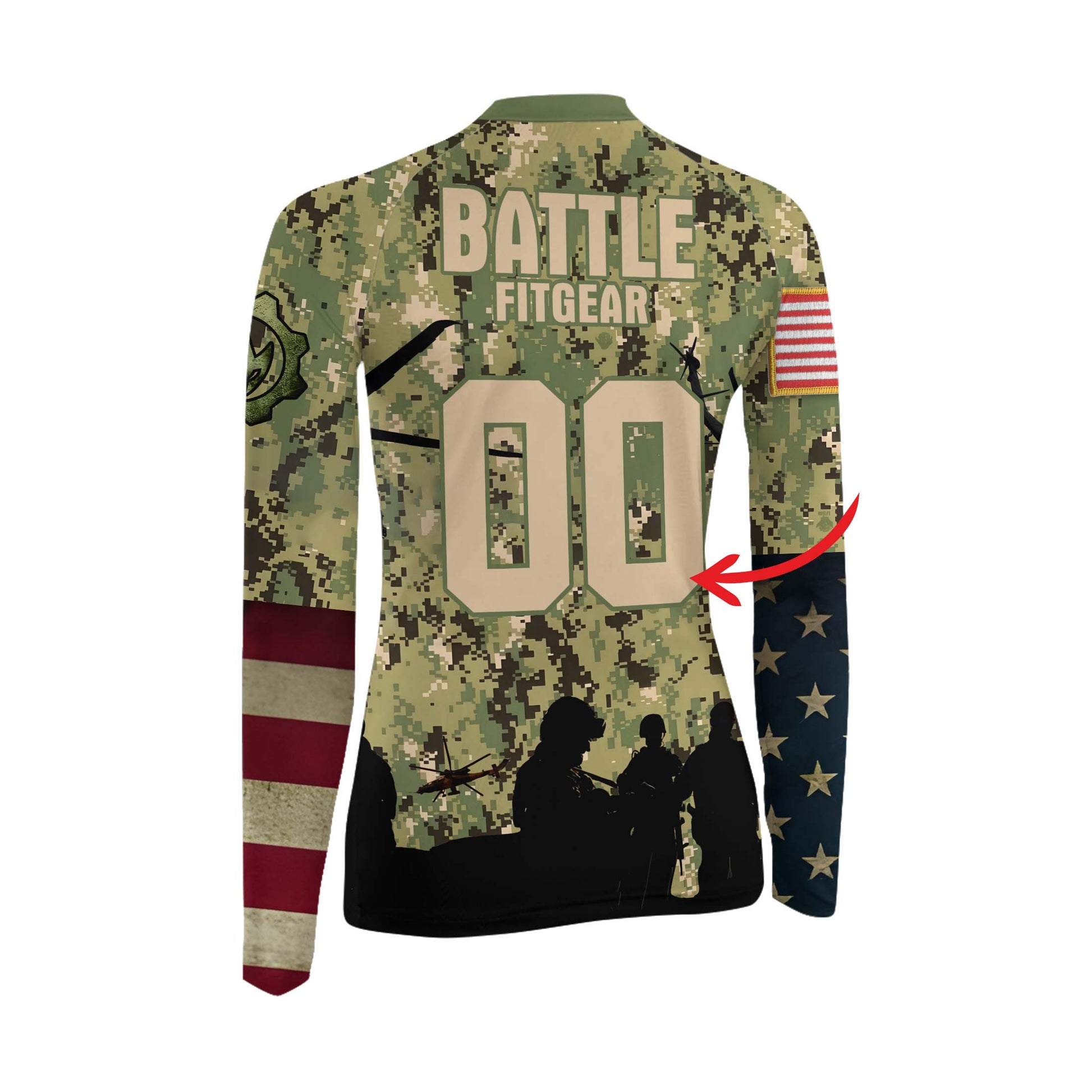 Personalized US Coast Guard Women's Long Sleeve Rash Guard