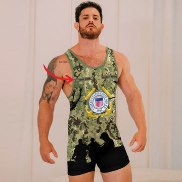 Personalized US Coast Guard Wrestling Singlets