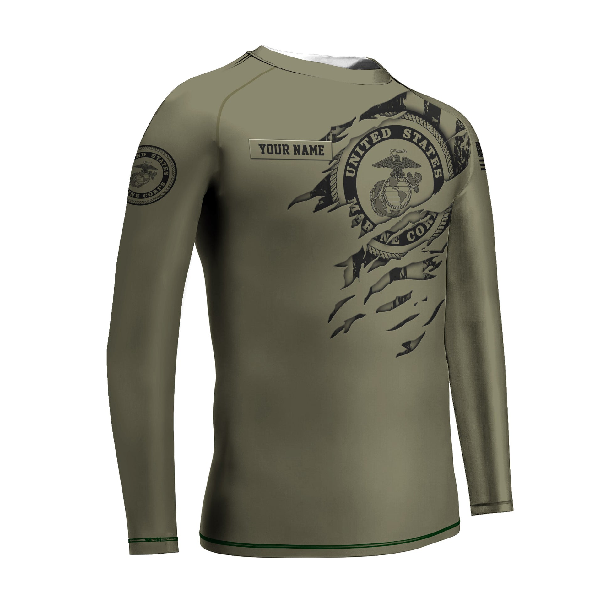 Personalized US Marine Semper Fidelis Kids Rash Guard
