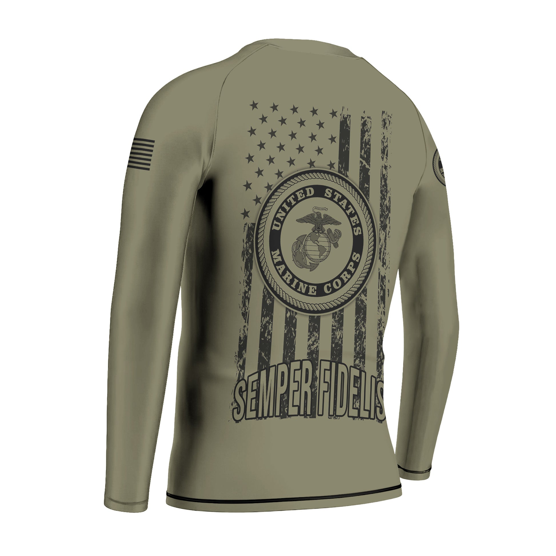 Personalized US Marine Semper Fidelis Kids Rash Guard