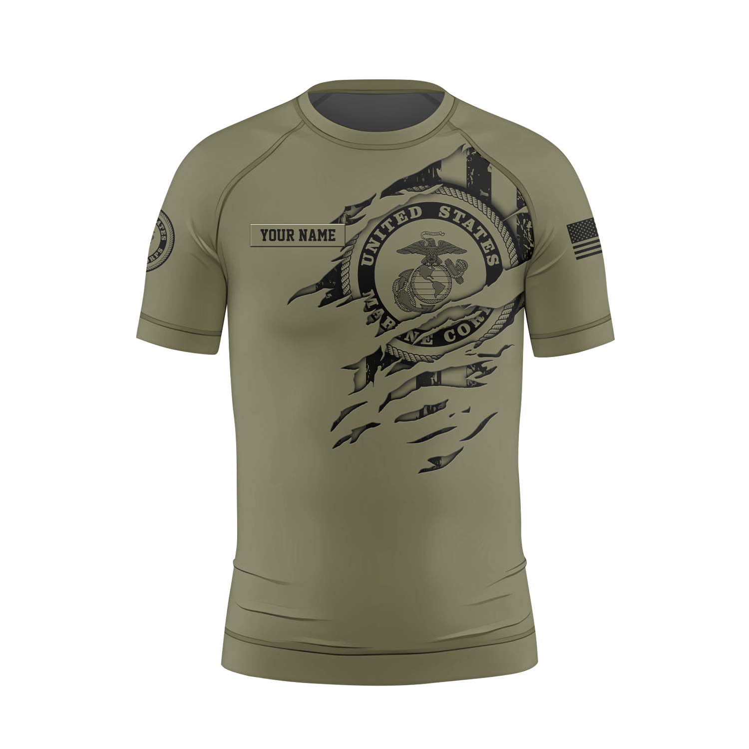Personalized US Marine Semper Fidelis Kids Rash Guard