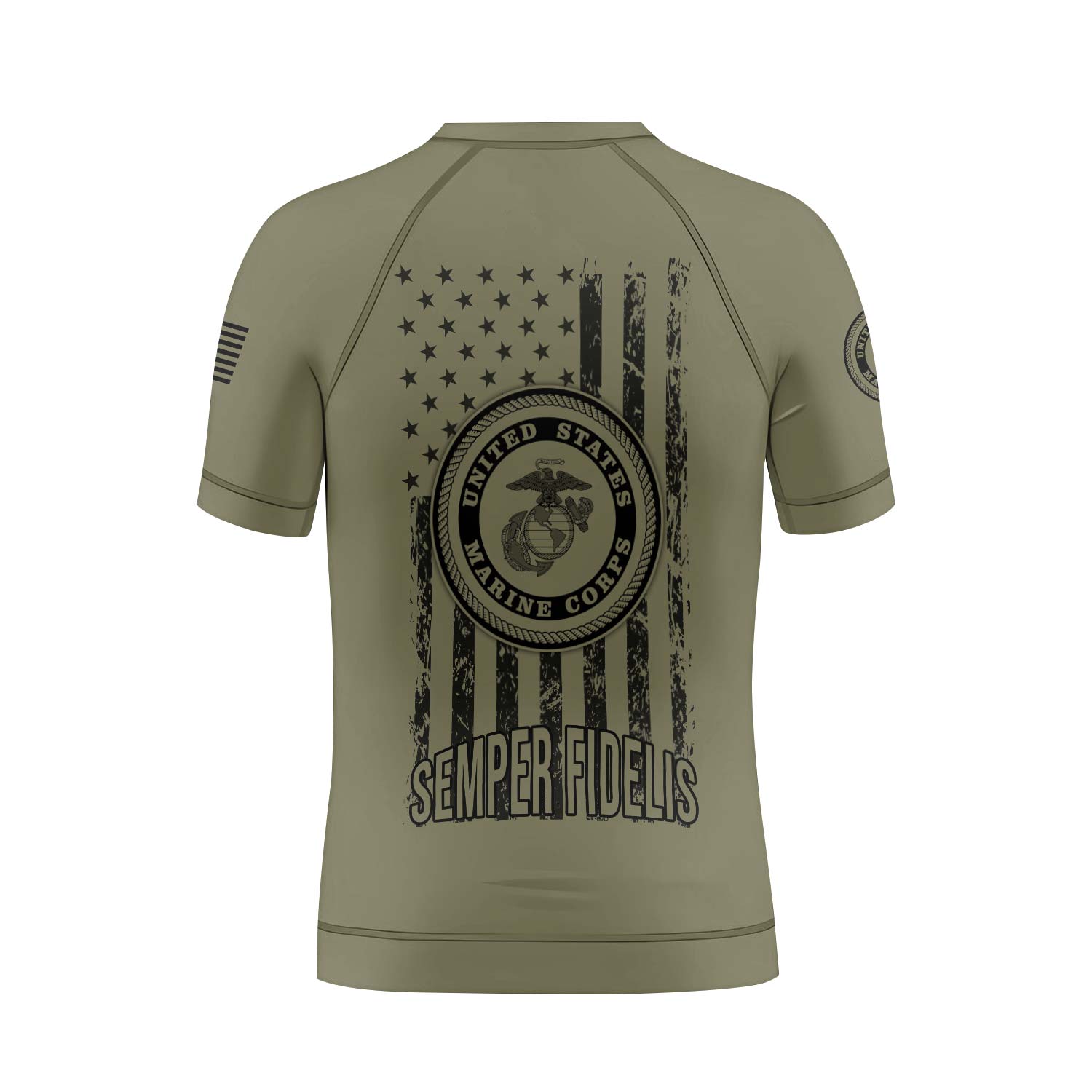 Personalized US Marine Semper Fidelis Kids Rash Guard