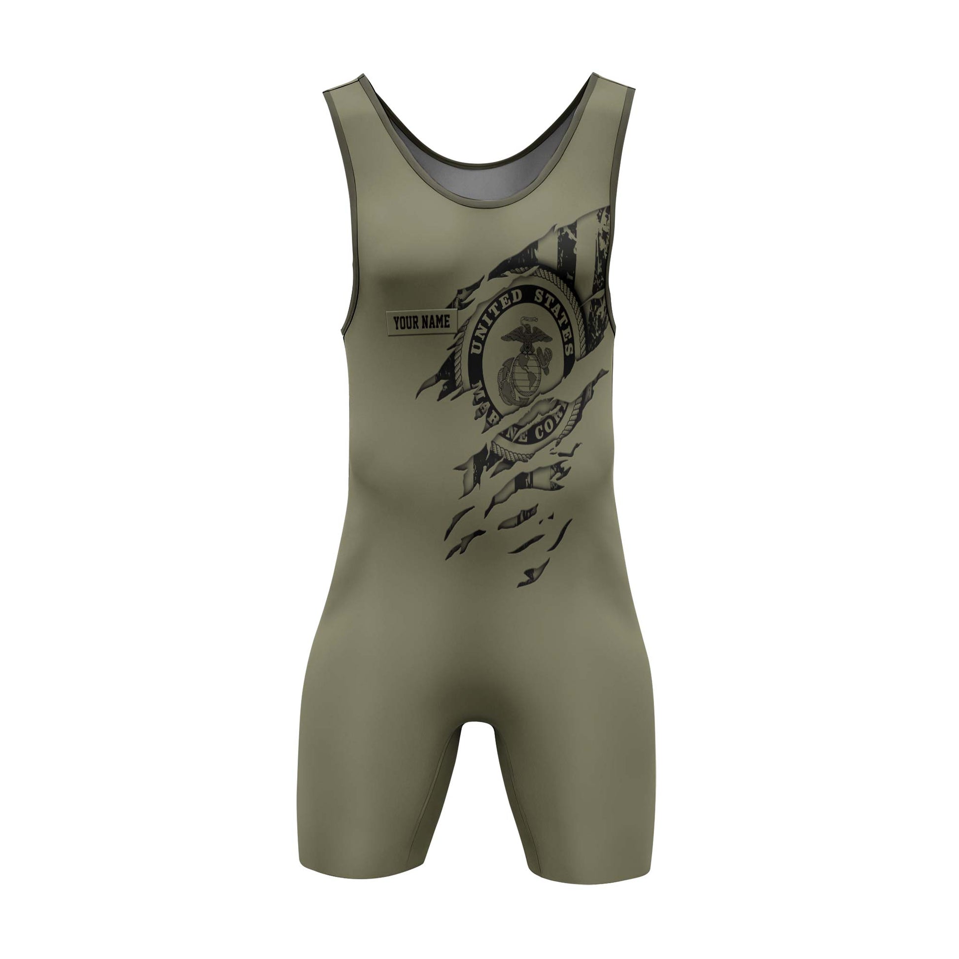 Personalized US Marine Semper Fidelis Wrestling Singlets