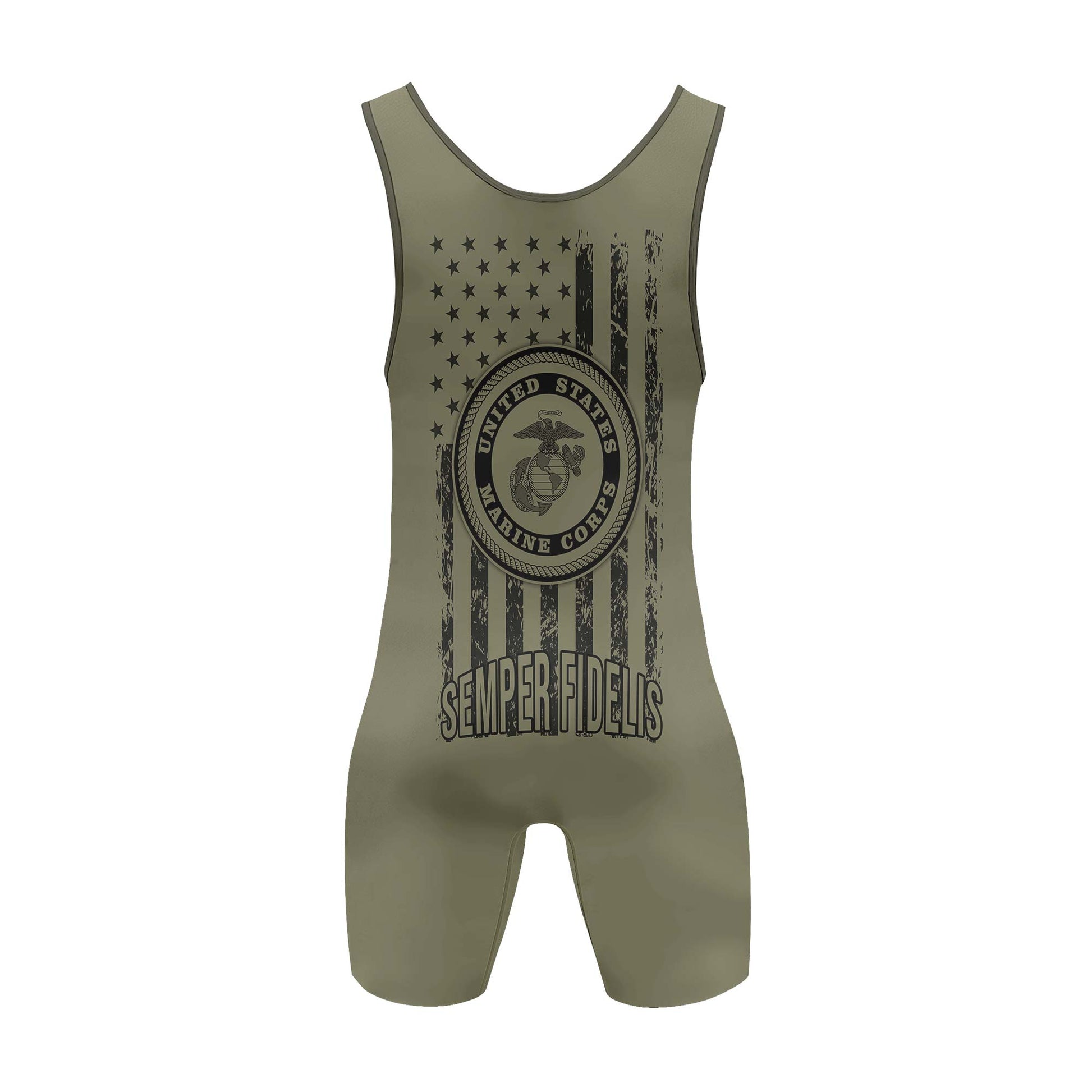 Personalized US Marine Semper Fidelis Wrestling Singlets