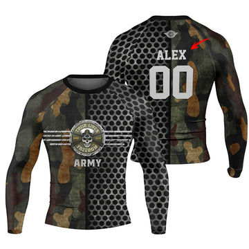 Personalized US Navy Men's Long Sleeve Rash Guard - BattleFitGear