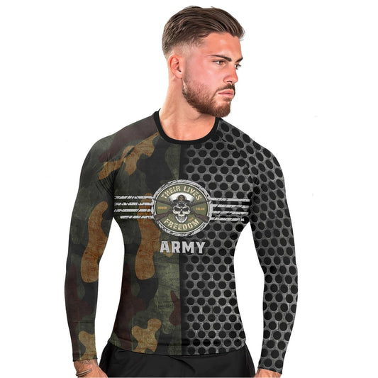 Personalized US Navy Men's Long Sleeve Rash Guard - BattleFitGear