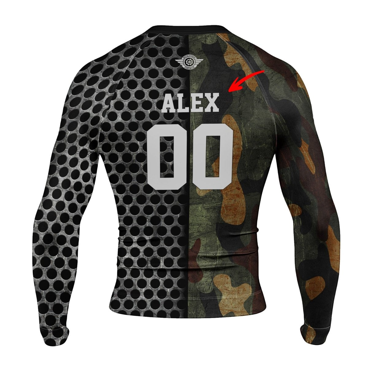 Personalized US Navy Men's Long Sleeve Rash Guard - BattleFitGear