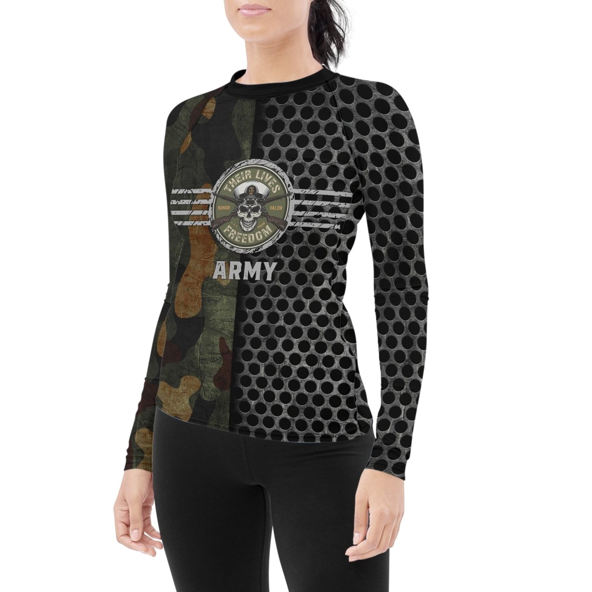 Personalized US Navy Women's Long Sleeve Rash Guard - BattleFitGear