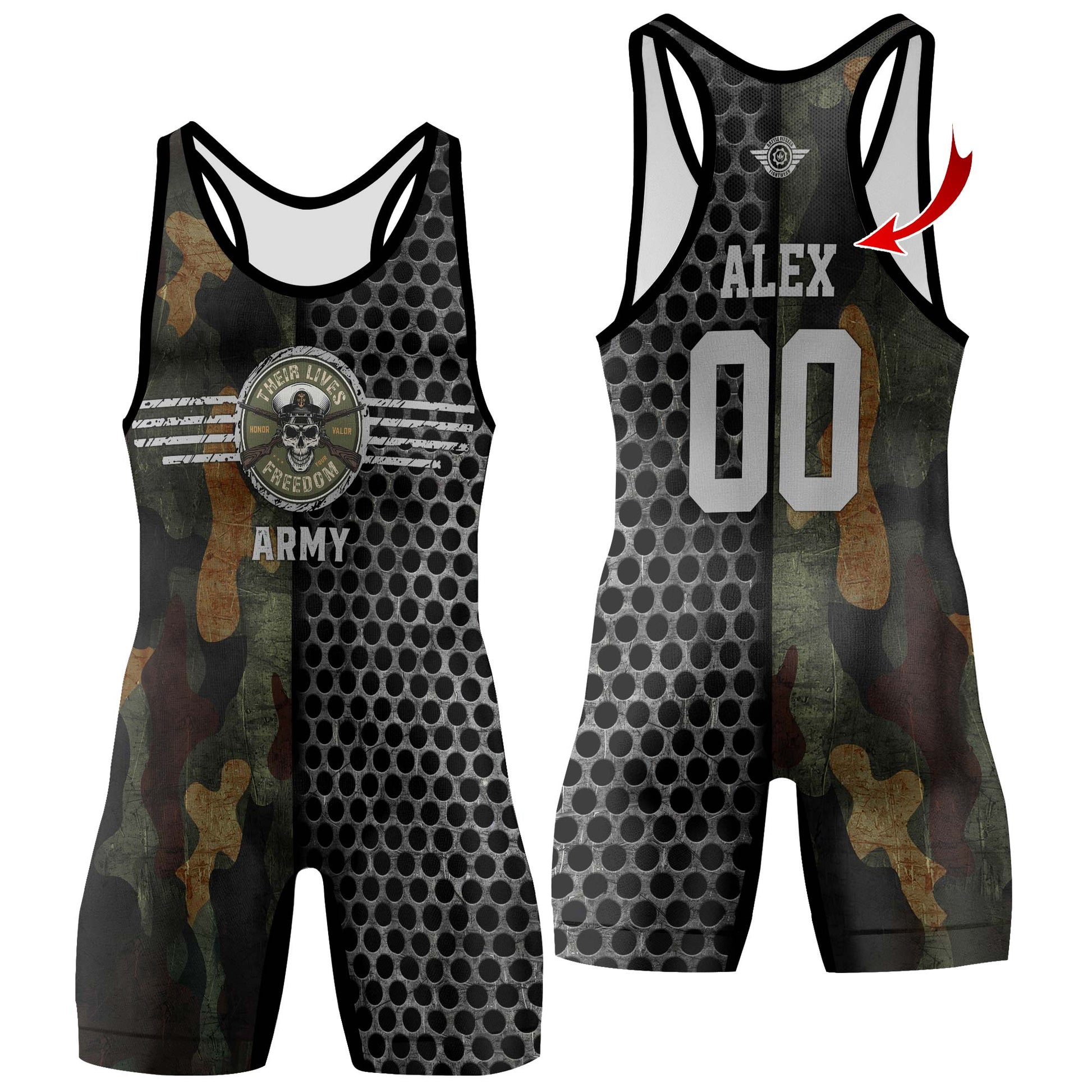 Personalized US Navy Wrestling Singlets