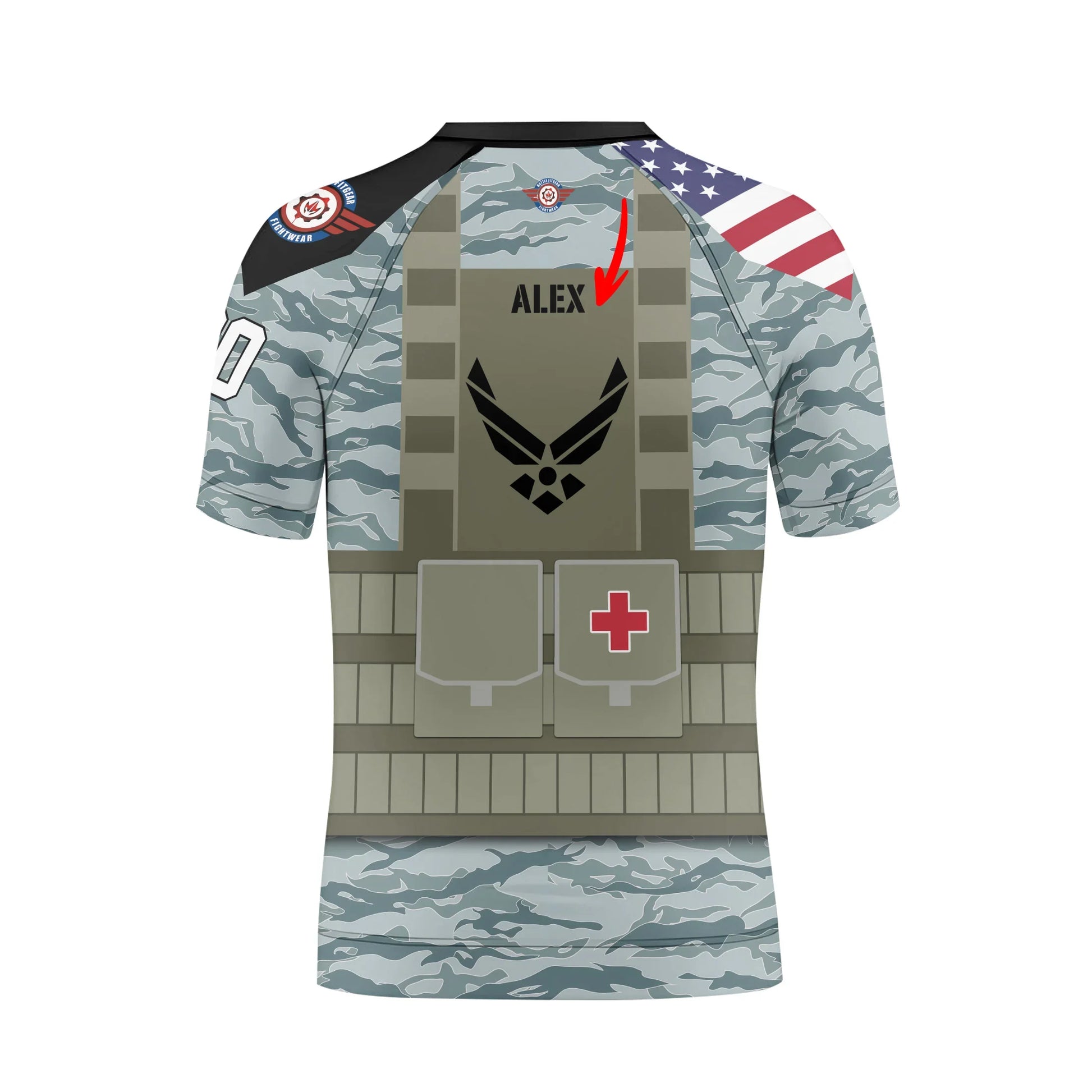 Personalized USA Air Force Veteran Kids Rash Guard