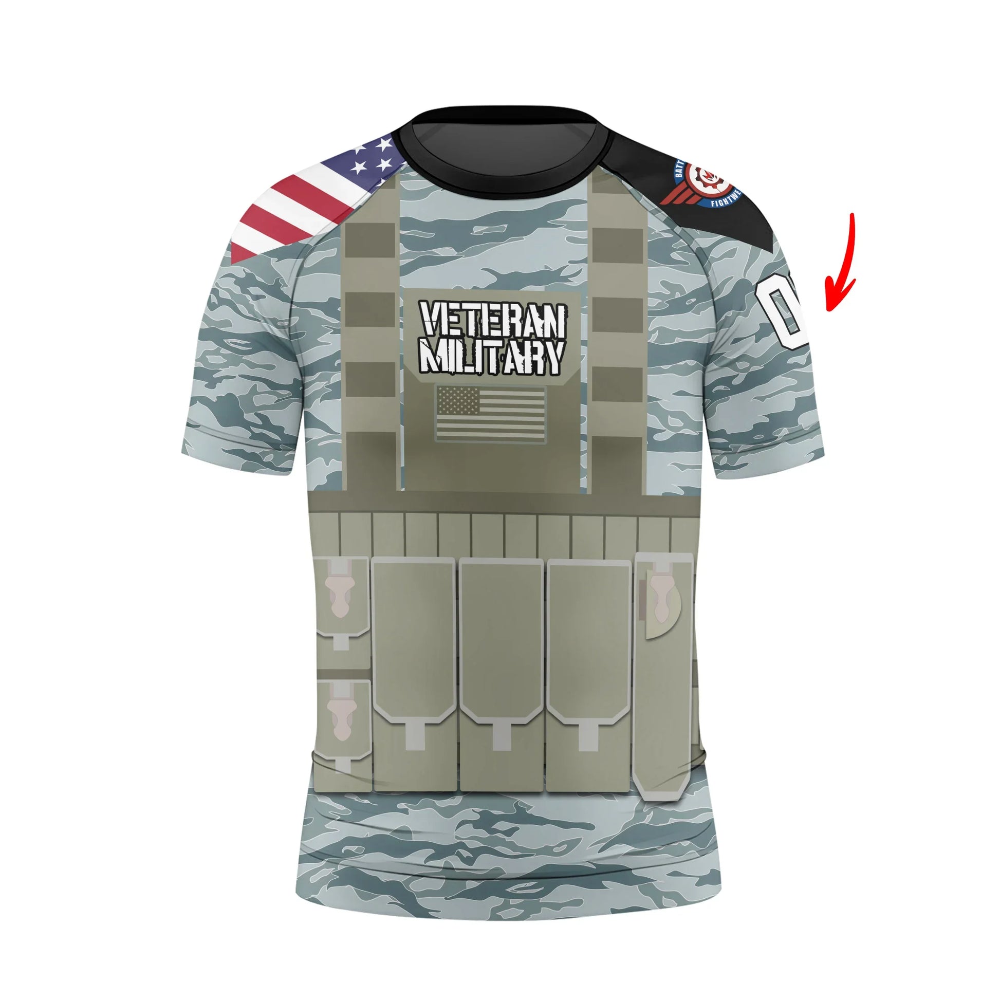 Personalized USA Air Force Veteran Kids Rash Guard