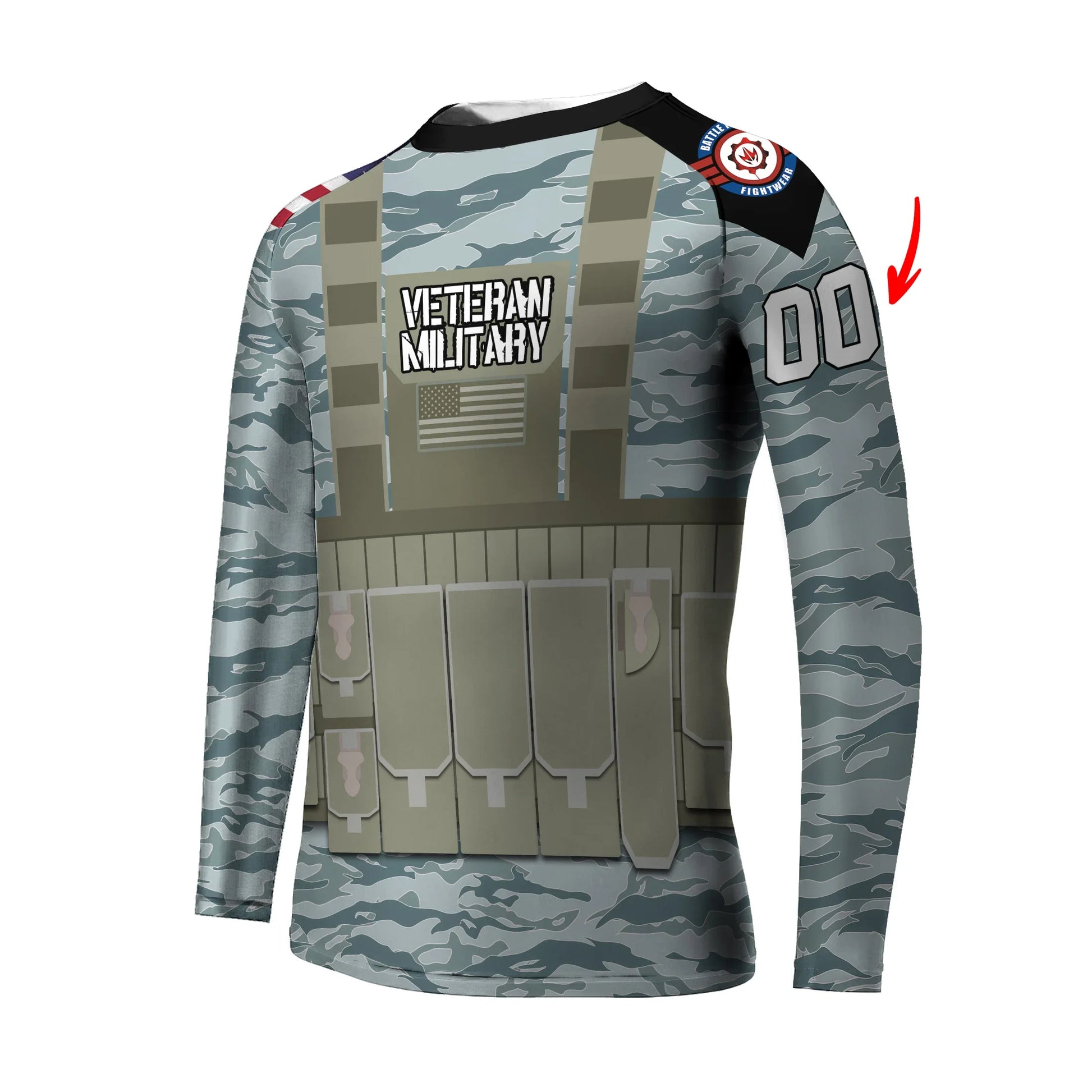 Personalized USA Air Force Veteran Kids Rash Guard