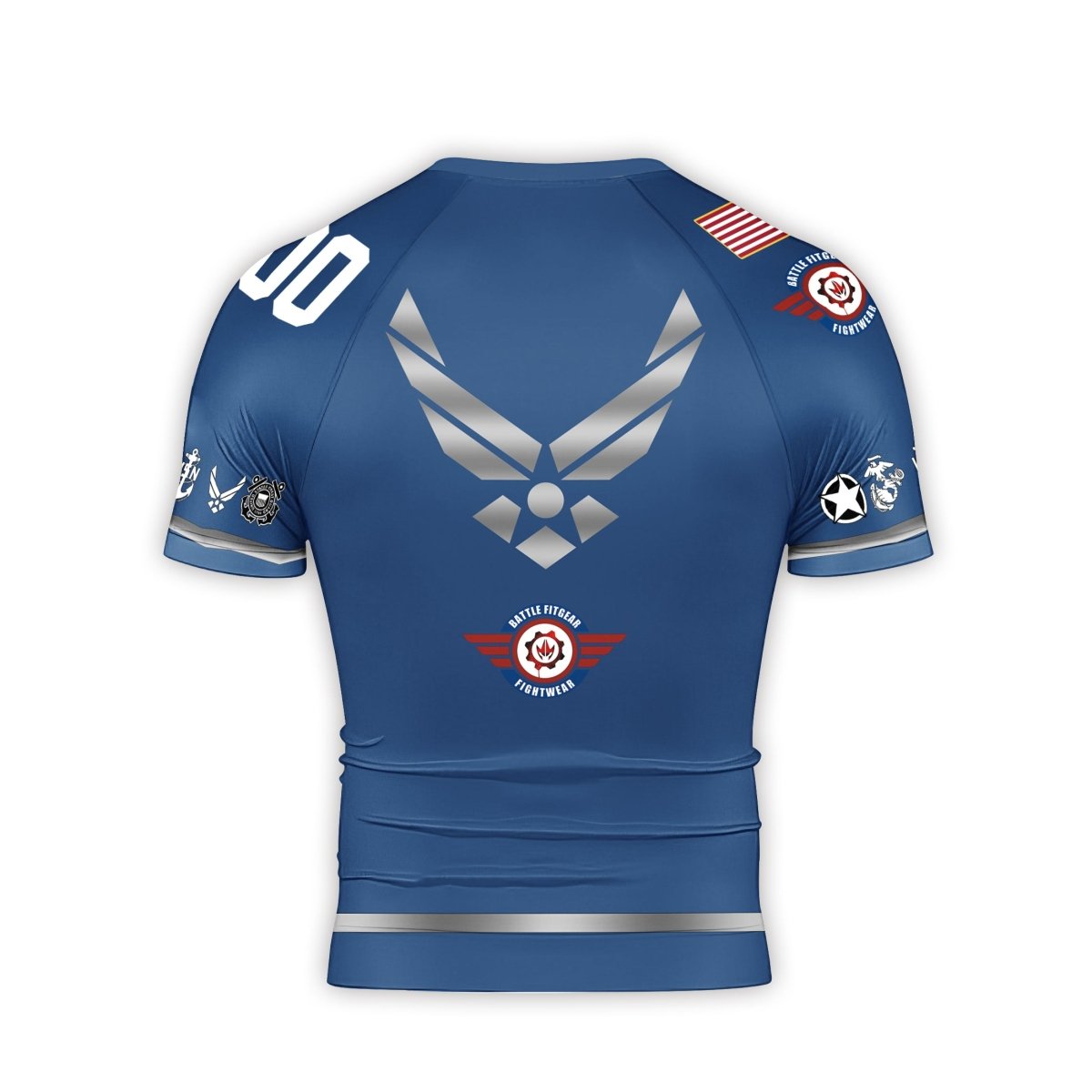 Personalized USA Air Force Veteran Men's Short Sleeve Rash Guard - BattleFitGear