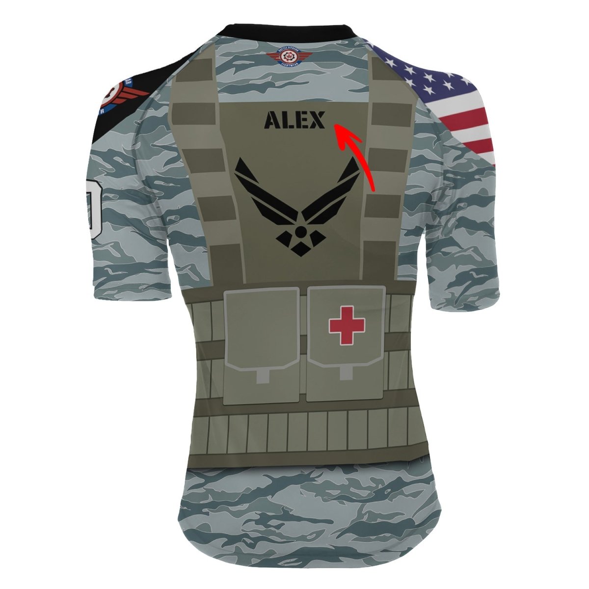 Personalized USA Air Force Veteran Military Women's Short Sleeve Rash Guard - BattleFitGear