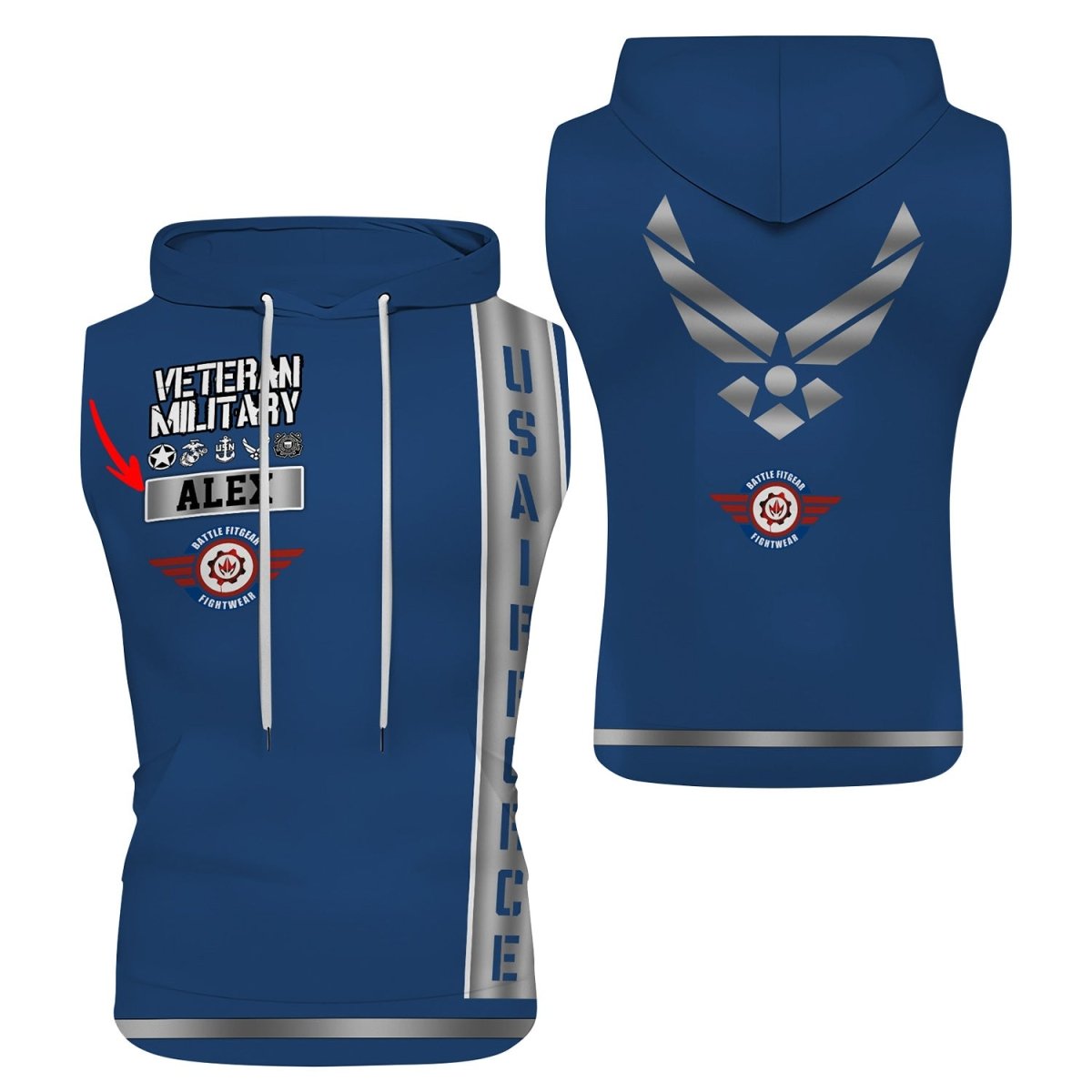 Personalized USA Air Force Veteran Pullover & Zip Hoodie - BattleFitGear